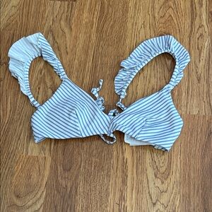 H&M Blue and White Striped Bikini Top